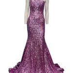 Jovani  Lilac Sequin One Shoulder Prom Pageant Gown 23076 Size 8 NWT Photo 0