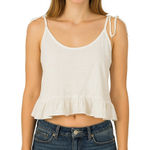 Urban Outfitters  Project Social T Swing Tank Top White Ruffle Hem Size Medium Photo 0