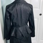 Jessica Simpson Black Peplum Trench Raincoat Size Small Photo 6