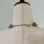 American Vintage Vintage Beaded Braided Silver Choker Bib Collar Statement Necklace Photo 3
