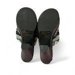 Qupid  Fair Isle Knit Clog Heels Studded‎ Wood Platform Black Heel Mules Photo 1