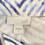 J.Jill  Chevron White Blue Cotton Blend Midi Skirt Photo 2