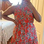 BTFBM Women Floral Dresses Casual Summer Sleeveless Halter Neck Ruffle Belt Boho Size L Photo 13