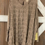 Paper + Tee Paper Tee taupe smocked top. Size 3X. P2P 32”, length 28” Photo 0