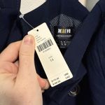 Maeve  by Anthropologie NWT Square Neck Linen Blend Navy Button‎ Front Midi Dress Photo 4