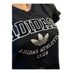 Adidas Originals Black Cropped Lace Trim Tee Women’s size small Photo 2