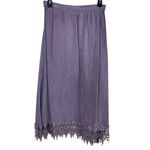 VTG Lavender Purple Soft Crochet Hem Elastic Waist Maxi Skirt XL Photo 2