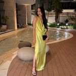 ZARA  maxi dress zwcollection satin flowy Sleeveless Lime  evening party wedding Photo 14