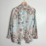 Chico's  Paisley‎ Floral Twill Blazer White Multi Open Front 16/18 Chico’s Size 3 Photo 3