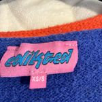 Edikted Women's Oversized Varsity Cardigan Sweater Knit Logo Blue Orange XS/S Photo 2