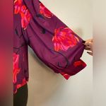 A New Day purple floral puffy sleeve vneck blouse Photo 2