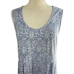 Chadwick's ❄️ Sleeveless Cotton Midi Dress Coastal Boho Blue & White Print, XL Photo 1