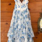 Lulus  Cultivate Crushes White Floral Print Tiered Ruffled Midi Dress Fairy Sz XS Photo 3