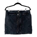Free People  Washed Black Mini Denim Skirt Size 6 Photo 2
