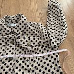 Christopher & Banks CJ Banks Women's Jacket XL Beige with Black Polka Dots Denim Feel Long Sleeve Photo 7