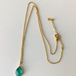Gold Toned Necklace Set, Star Dangle And Emerald Pendant Necklaces Photo 7