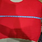 Vince Camuto  Edged Crewneck Sweater In Bright Cherry XS Photo 5