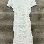 Tiger Mist Trinity Ruched Drawstring Mini Dress White Photo 3