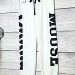 Disney White & Black Minnie Mouse Sweatpants Relaxed Fit Joggers Size Medium Photo 1