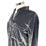 Pilcro Anthropologie The Hadley Relaxed Velvet Button Down Shirt S Gray Photo 7
