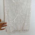 J Kara Sleeveless Floral Beaded Dress White Size L Photo 4