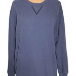 Aerie  Blue Crew Neck Waffle Knit Sweatshirt Size XS Photo 0