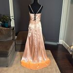 Women Full Length Prom Party Dress CrissCross Straps Leg Slit Size 8 *READ FLAWS Photo 3