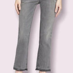 Current/Elliott Cropped Straight Gutter Release Hem Gray Jeans Photo 0