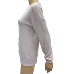 Nine West  Long Sleeve Side Ruched Drop Shoulder Lavender Striped Soft Top XS Photo 5