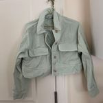 ZARA Light Green Denim Jacket Photo 2