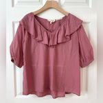 Ba&sh  Women's XS Twiggy Cotton Ruffle Top Vieurose Pink‎ Photo 4