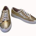 Stuart Weitzman Women’s Gold Shimmer Shoe/Sneakers Sz 9.5 SKU 5033 Photo 2