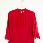 Iris & Ink Silk Red Tiered Midi Dress Size 14 Photo 2