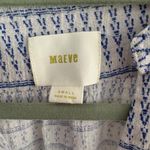 Maeve Anthropologie Lena Yarn Dye Off White Blue Oversized Boho Top Sz Small Photo 4