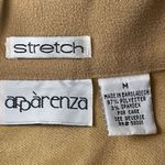 Apparenza Stretch Velour Jacket Womens Size M Tan Zip Front Pockets Western Chic Brown Size M Photo 3