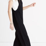 Madewell  Wide-Leg Textured Knit Cropped Overalls Jumpsuit Black size Large Photo 0