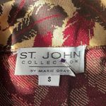 St. John Collection  Marie Gray Top S Long Sleeve Crop Mockneck Feather Metallic Photo 2