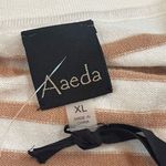 Aaeda Polo Collar Stripe Sweater Gold Metallic short sleeves Sz XL White Photo 7