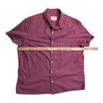 American Eagle AE Micro Dot Button-Up Resort Shirt XXL Maroon Red Short Sleeve Photo 5