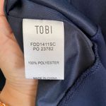 Tobi  Womens Navy V Neck Sheer Top Fit and Flare Mini Dress size S Photo 6