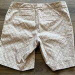 Mario Serrani  Italy Size 8 Comfort‎ Stretch Chino Shorts Tan Geometric Print Photo 1
