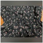 Topshop  Mini Dress Womens 8 Black Floral Long Sleeve Ruffle Collar Photo 9