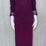 Fred David  shirt and skirt set with crochet lace details purple size small Photo 0