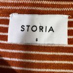 Storia  Star Cutout Cropped Knit Top Womens S Orange White Striped Slouchy Cozy Photo 5