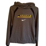 Nike U of M Michigan Wolverines Gray Dri-Fit Women M Hoodie Sweatshirt NCAA Photo 0