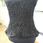 American Vintage Sexy Witch Black Faux Lace Up Whimsigoth Coquette Dark Fairy Smocked Back Tank Photo 5