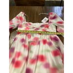 Revolve Amur marlowe long sleeve mini babydoll dress ivory pink watercolor 8 NWT White Photo 3