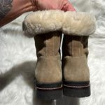 L.L.Bean Tan Suede Shearling Boots Size 10 Fisherman Core B77 Tan Photo 7