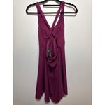 Halara  Crisscross Backless Flare Mini Dance Active Dress Large magenta/fig NEW Photo 4