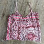 Large pink and red silk tank top Photo 0
